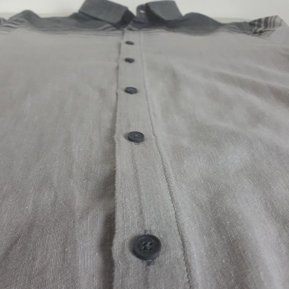 Howe Gray Short Sleeve Cotton Linen Shirt - Picture 10 of 13